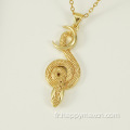 En gros de la mode Hip Hop Gold Cobra Snake Pendant